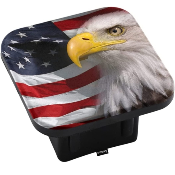 New Eagle American flag Hitch Cover Plug For 2" Receivers - Picture 3 of 3